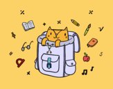 Dibujo Gato dentro de una mochila pintado por lolyyfeli