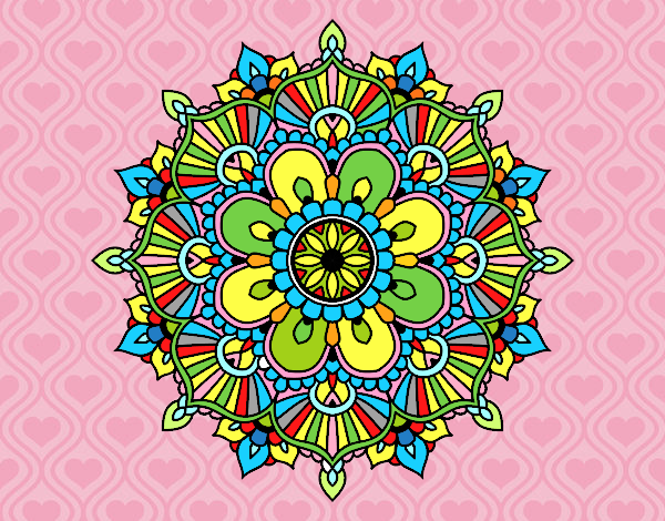 Dibujo Mandala destello floral pintado por johana34