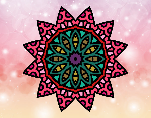 Dibujo Mandala estrella pintado por Battis