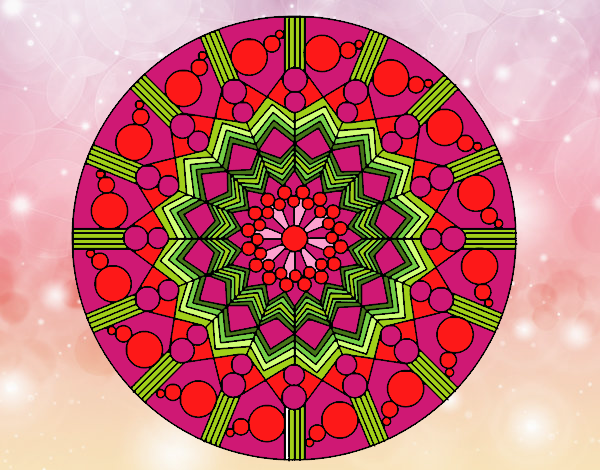 Mandala flor con círculos