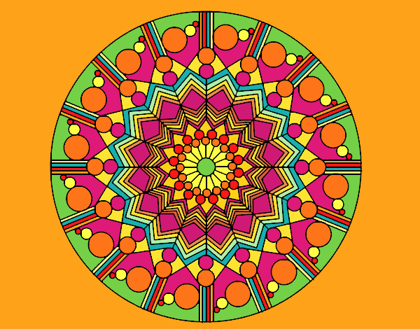 Dibujo Mandala flor con círculos pintado por sandrasobi