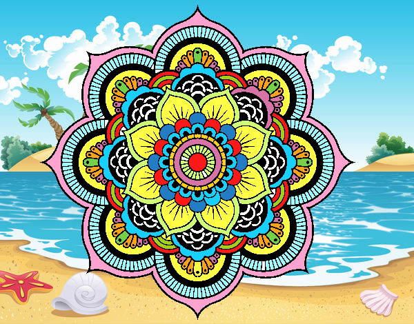 Dibujo Mandala flor oriental pintado por johana34