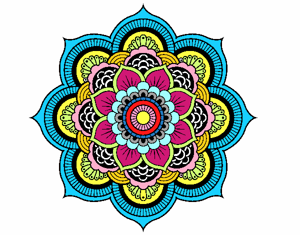 Dibujo Mandala flor oriental pintado por johana34