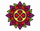 Dibujo Mandala flor sencilla pintado por estrellado