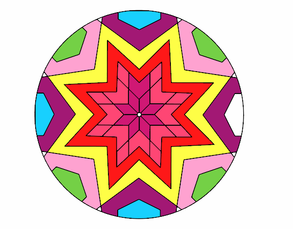 Dibujo Mandala mosaico estrella pintado por Battis