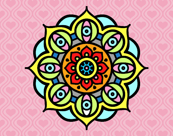 Dibujo Mandala ojos abiertos pintado por johana34