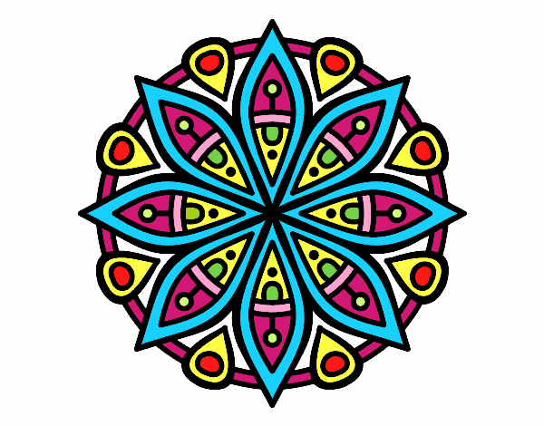 Dibujo Mandala para la concentración pintado por johana34