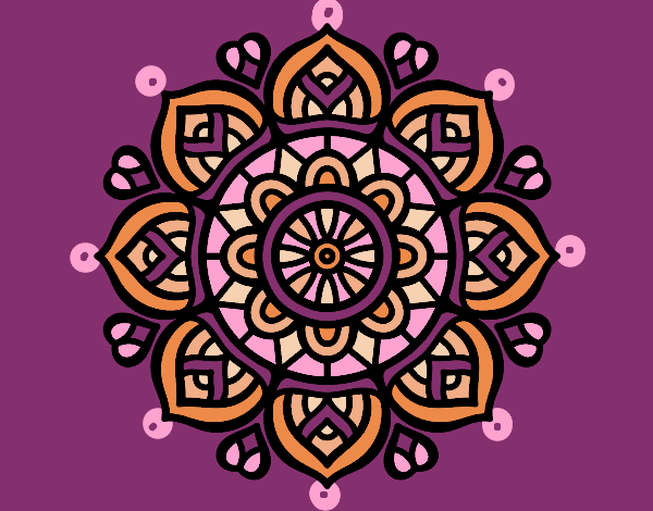 Dibujo Mandala para la concentración mental pintado por blanca