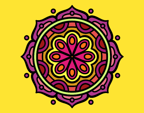 Dibujo Mandala para meditar pintado por sandrasobi