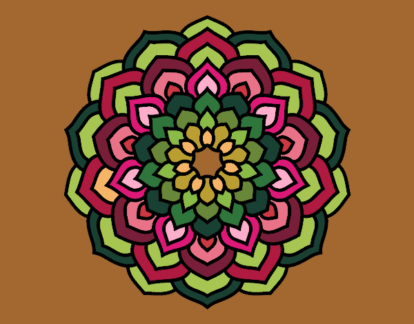 Dibujo Mandala pétalos de flor pintado por blanca