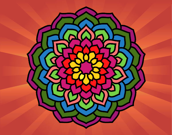 Dibujo Mandala pétalos de flor pintado por Battis
