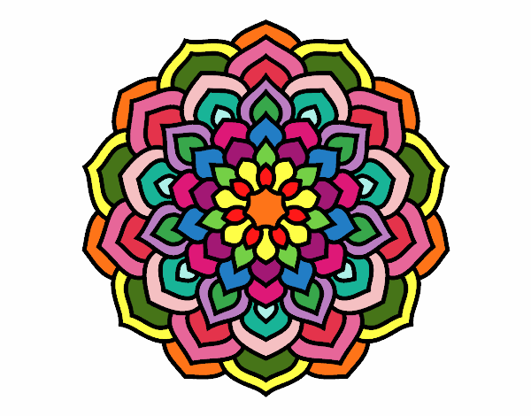 Dibujo Mandala pétalos de flor pintado por Chispin