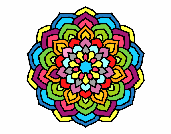 Dibujo Mandala pétalos de flor pintado por johana34