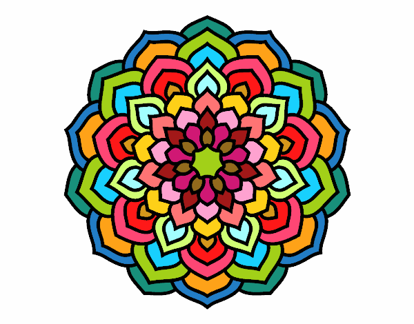 Dibujo Mandala pétalos de flor pintado por nickvanega