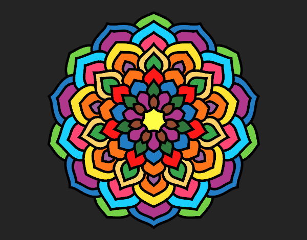 Dibujo Mandala pétalos de flor pintado por sandrasobi