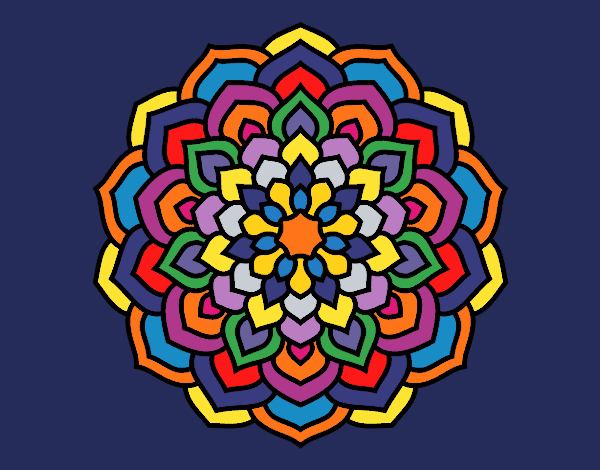 Dibujo Mandala pétalos de flor pintado por sandrasobi