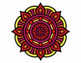 Dibujo Mandala puntos de fuego pintado por estrellado