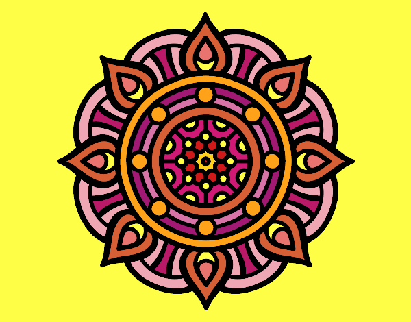 Dibujo Mandala puntos de fuego pintado por sandrasobi
