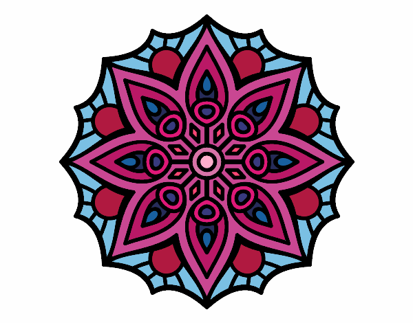 Dibujo Mandala simetría sencilla pintado por Chispin
