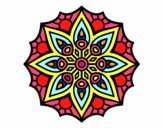 Dibujo Mandala simetría sencilla pintado por brisi2