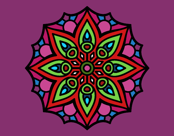 Dibujo Mandala simetría sencilla pintado por ZASCUACH