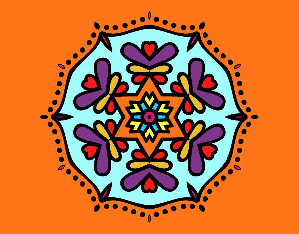 Dibujo Mandala simétrica pintado por sandrasobi