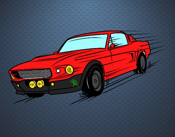 Dibujo Mustang retro pintado por elkin7375