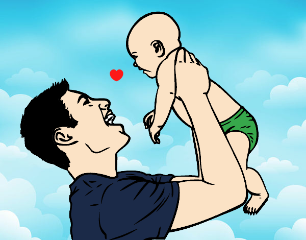 Dibujo Padre y bebé pintado por lolyyfeli