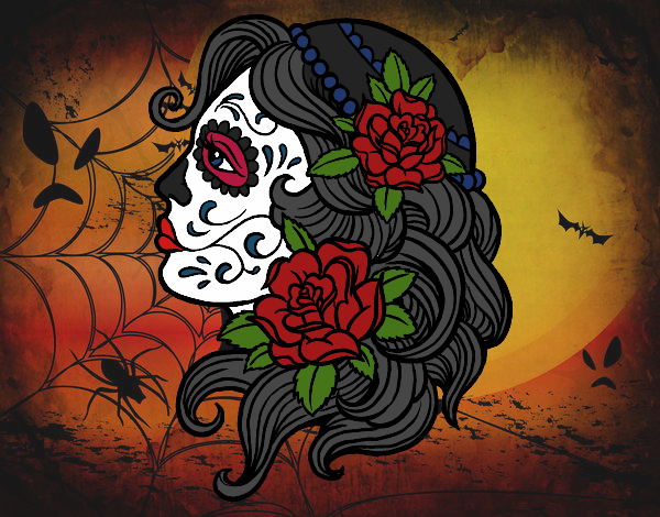 Dibujo Tatuaje de Catrina pintado por lolyyfeli