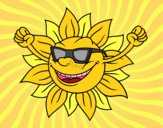 Dibujo Un sol con gafas de sol pintado por ZASCUACH