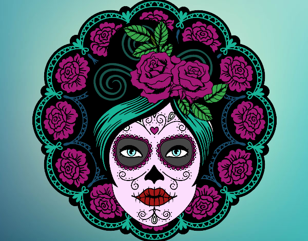 Dibujo Calavera mejicana femenina pintado por camii_15