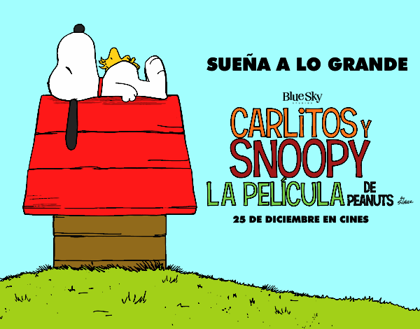 Dibujo Carlitos y Snoopy la pelicula de peanuts pintado por lolyyfeli