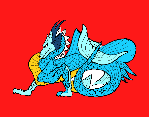 Dibujo Dragón de mar pintado por empoleon09