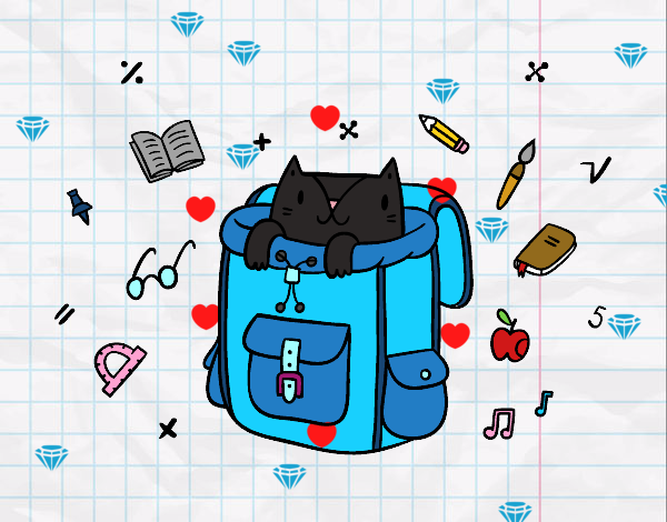 Dibujo Gato dentro de una mochila pintado por teuQihcoX