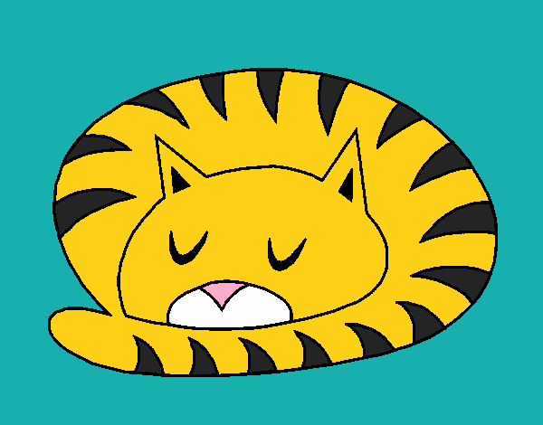 Dibujo Gato durmiendo pintado por empoleon09