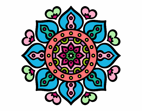 Dibujo Mandala corazones árabes pintado por Steffy185