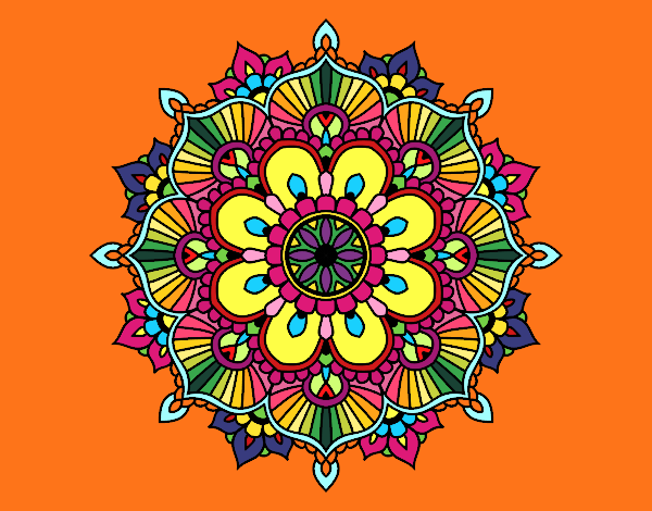 Dibujo Mandala destello floral pintado por sandrasobi