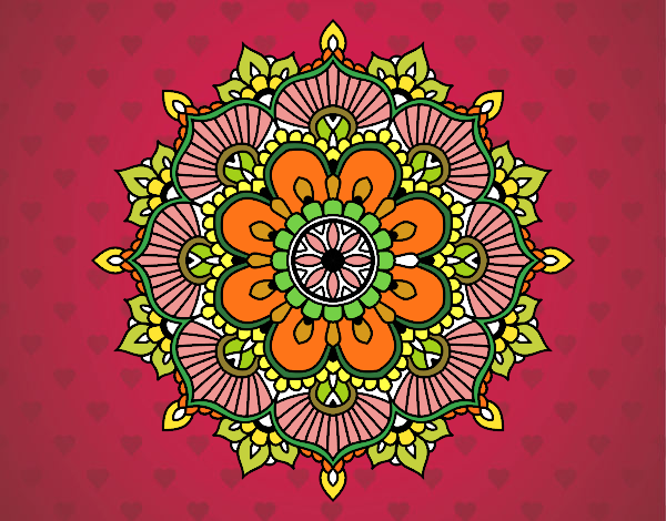 Dibujo Mandala destello floral pintado por CARySER