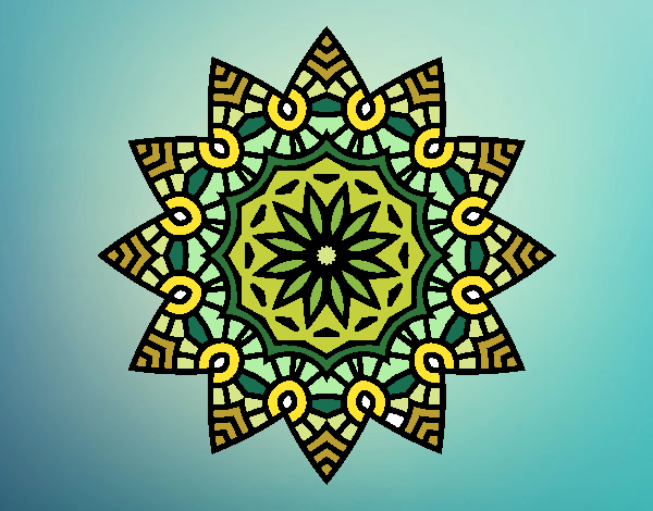Dibujo Mandala estrella floral pintado por CARySER