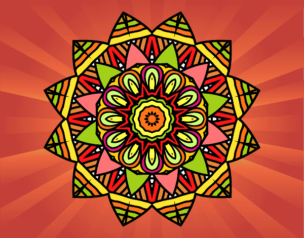 Dibujo Mandala frutal pintado por CARySER
