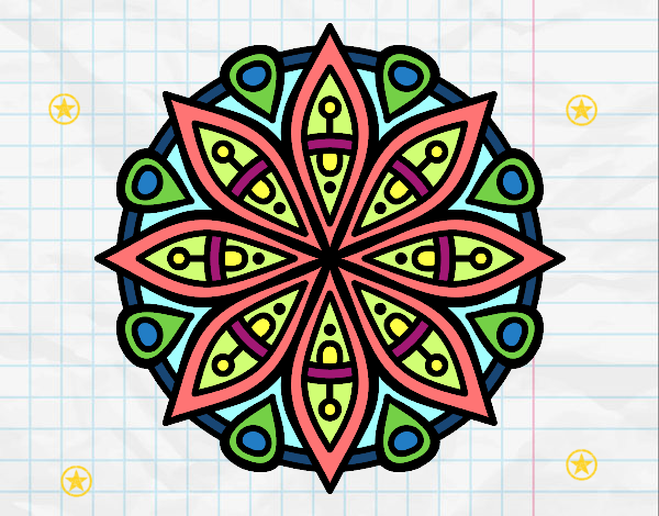 Dibujo Mandala para la concentración pintado por bicikle