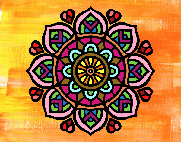 Dibujo Mandala para la concentración mental pintado por Andreeeeee