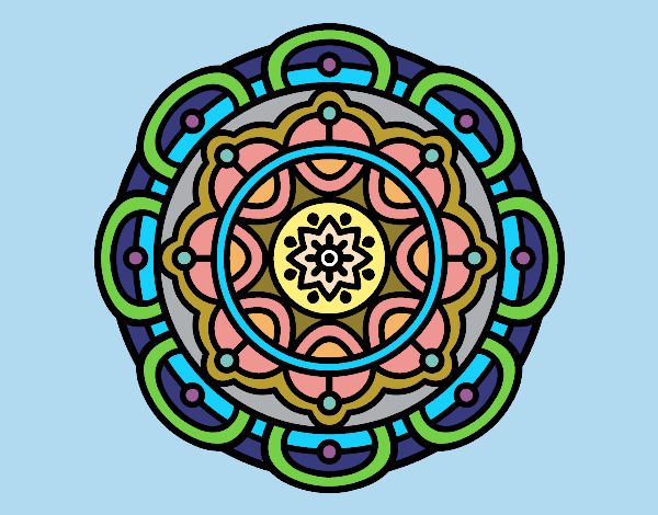 Dibujo Mandala para la relajación mental pintado por Andreeeeee