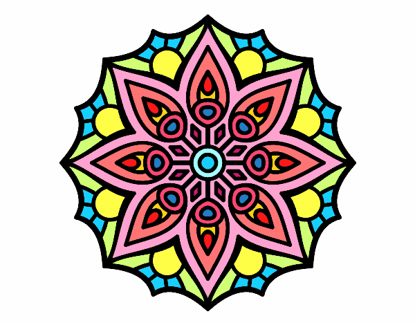 Dibujo Mandala simetría sencilla pintado por karlitamer