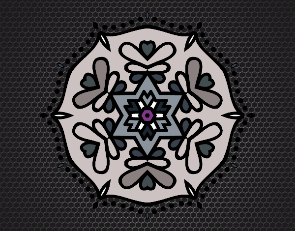 Dibujo Mandala simétrica pintado por CARySER