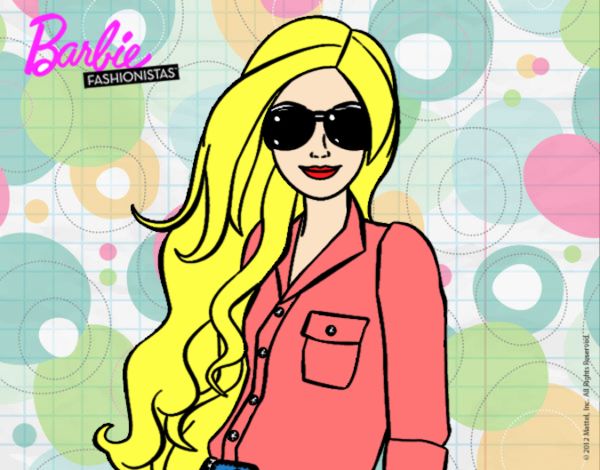Dibujo Barbie con gafas de sol pintado por BerthitaDZ