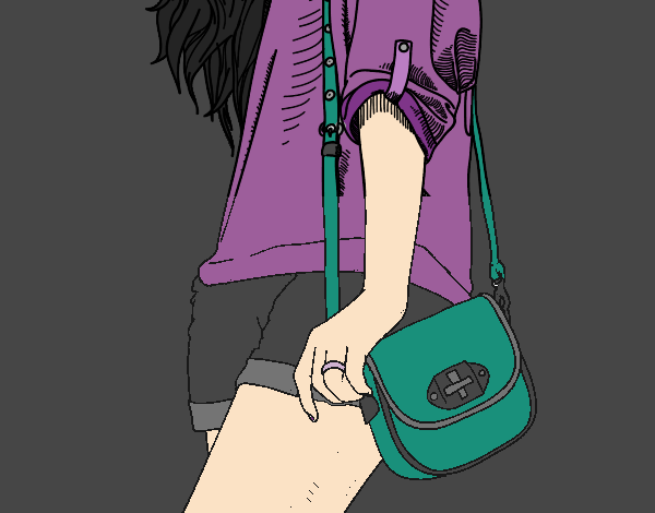 Dibujo Chica con bolso pintado por diorjailis