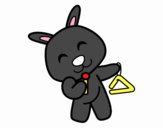 Dibujo Conejo con triángulo pintado por natzumi