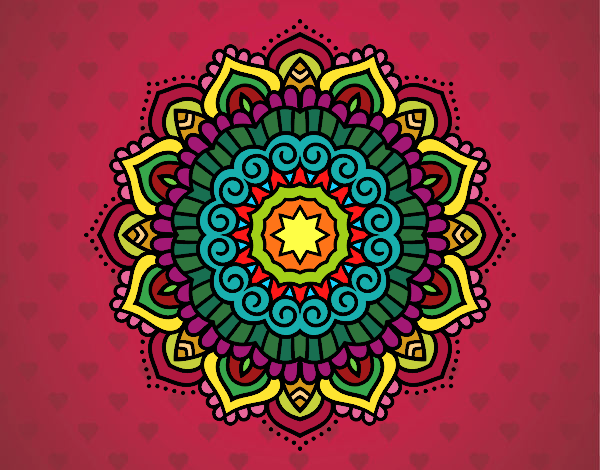 Dibujo Mandala estrella decorada pintado por lolyyfeli