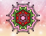 Dibujo Mandala flor simétrica pintado por estrellado